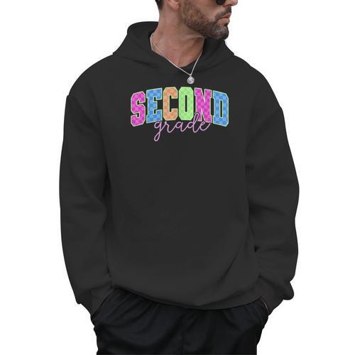 Back To School Neon Checkered Second Grade Colorful Teacher Men Hoodie - teacherstshirts.com AU