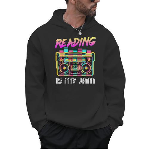 Back To School Retro Reading Is My Jam 80s Teacher Boombox Men Hoodie - teacherstshirts.com AU