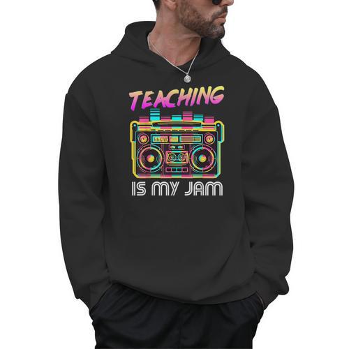 Back To School Retro Teaching Is My Jam 80s Teacher Boombox Men Hoodie - teacherstshirts.com CA
