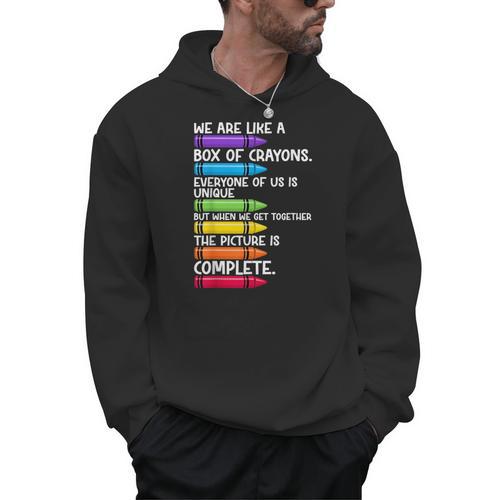 Back To School Teacher We Are Like A Box Of Crayons Men Hoodie - teacherstshirts.com AU