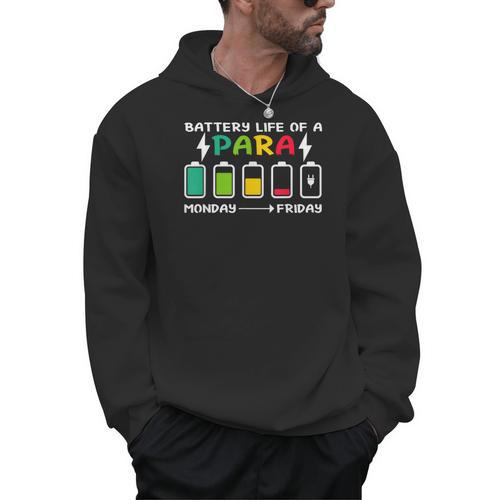 Battery Life Of a Paraprofessional Para Teacher Life Men Hoodie - teacherstshirts.com DE