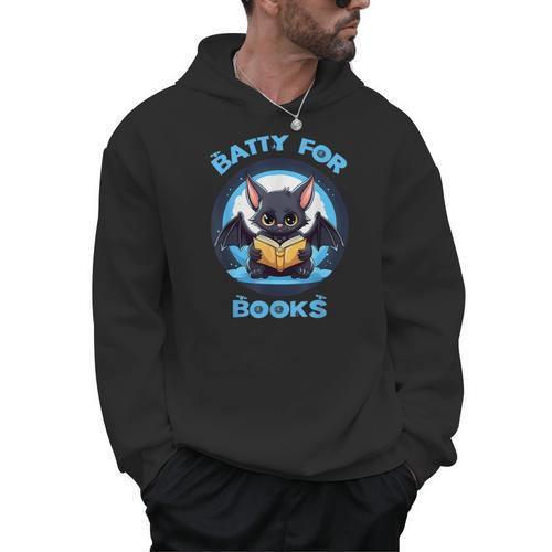 Batty About Books Lover Teacher Librarian Bookish Halloween For Men Women Kids Men Hoodie - teacherstshirts.com