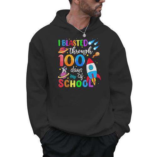 I Blasted Through 100 Days Of School 100th Day Teacher Kids Men Hoodie - teacherstshirts.com AU