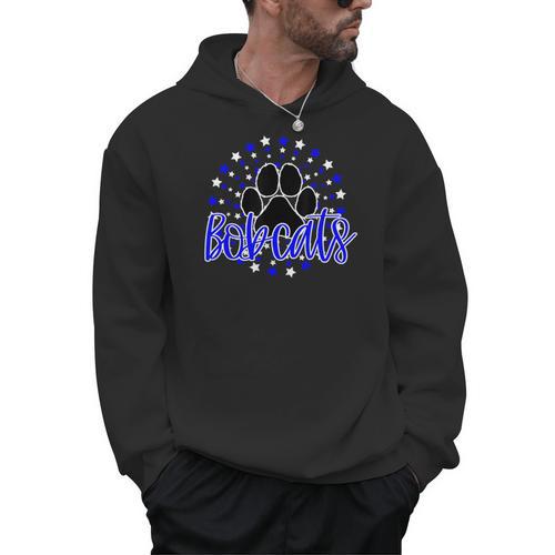Blue Bobcats School Spirit Coquette Bow Mascot Teacher Men Hoodie - teacherstshirts.com UK