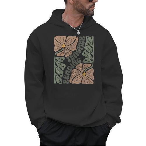 Boho Floral Reading Teacher Retro Reading Specialist Wildfl Men Hoodie - teacherstshirts.com