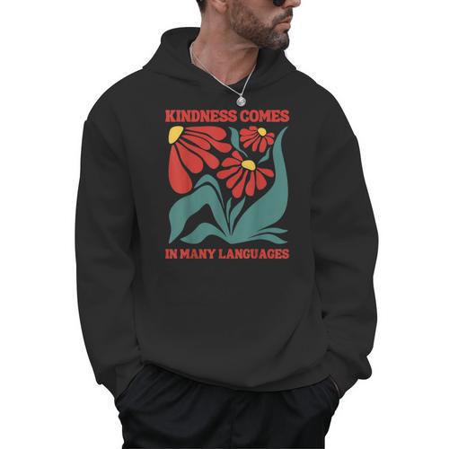Boho Flower ESL Teacher Kindness Comes In Many Languages Men Hoodie - teacherstshirts.com AU