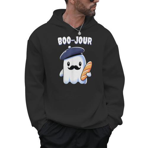 Boo Jour Ghost French Teacher Vintage Teacherlife Groovy Men Hoodie - teacherstshirts.com UK