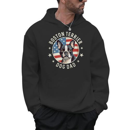Boston Bull Terrier Men Boston Terrier Dog Dad Men Hoodie - Bostonterriersmerch.com