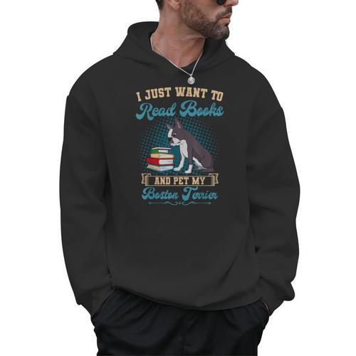 Boston Terrier American Gentleman Bibliophile Book Lover Men Hoodie - Bostonterriersmerch.com