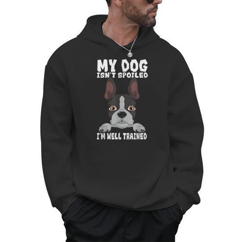 Boston Terrier American Gentleman Dog Lover I'm Well Trained Men Hoodie - Bostonterriersmerch.com