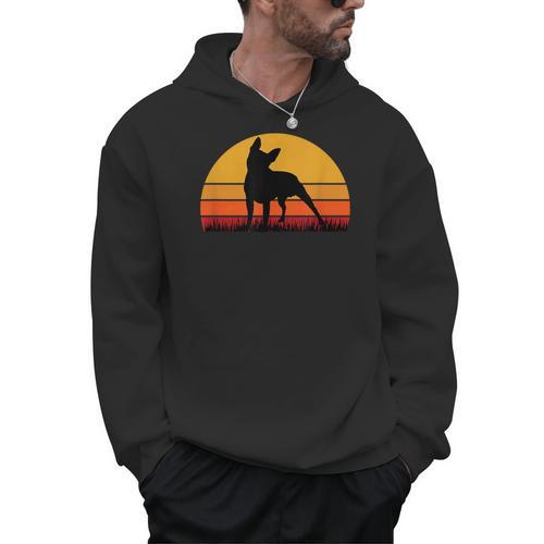 Boston Terrier Bostie Sunset Retro Dog Pet Mom Dad Men Hoodie - Bostonterriersmerch.com