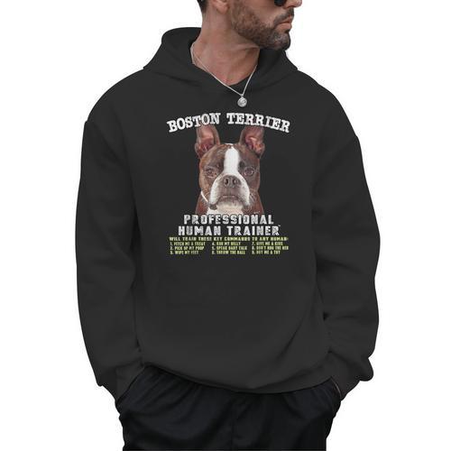 Boston Terrier Brindle Dog Professional Human Trainer Men Hoodie - Bostonterriersmerch.com