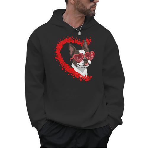 Boston Terrier Dog Mom Dad Valentine’s Day Pet Lover For Men Women Kids Men Hoodie - Bostonterriersmerch.com