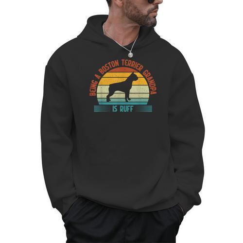 Being a Boston Terrier Grandpa Is Ruff Boston Terrier Men Hoodie - Bostonterriersmerch.com