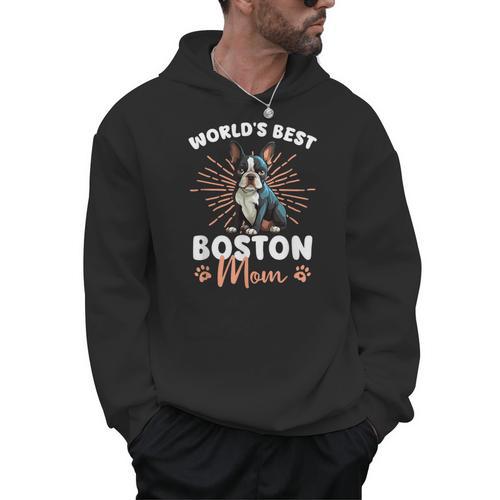 Boston Terrier Groovy World's Best Boston Mom Men Hoodie - Bostonterriersmerch.com