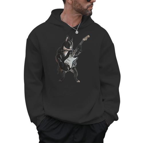 Boston Terrier Guitar Men Hoodie - Bostonterriersmerch.com CA