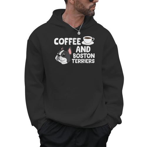 Boston Terrier Lover Coffee And Boston Terriers Men Hoodie - Bostonterriersmerch.com