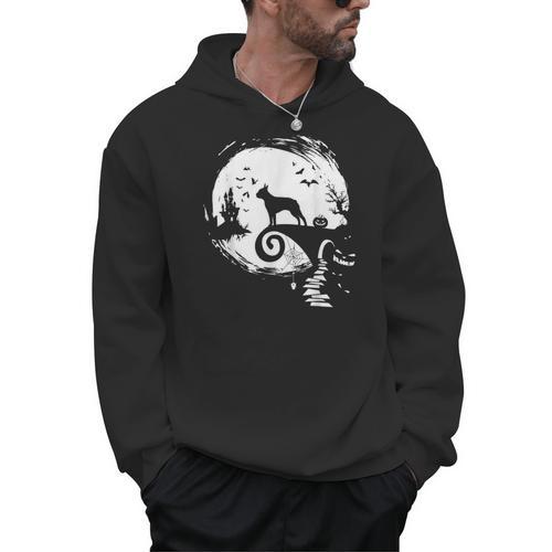 Boston Terrier And Moon Halloween Costume Dog Lover Men Hoodie - Bostonterriersmerch.com