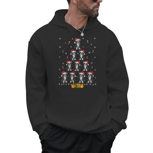 Boston Terrier Santa Hat Xmas Light Men Women Christmas Tree Men Hoodie - Bostonterriersmerch.com