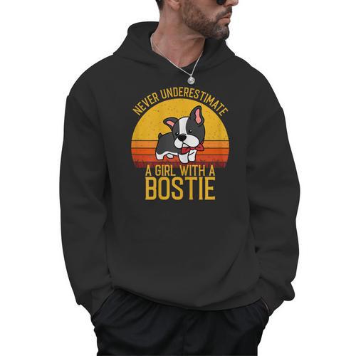 Boston Terrier Never Underestimate a Girl With a Bostie Men Hoodie - Bostonterriersmerch.com