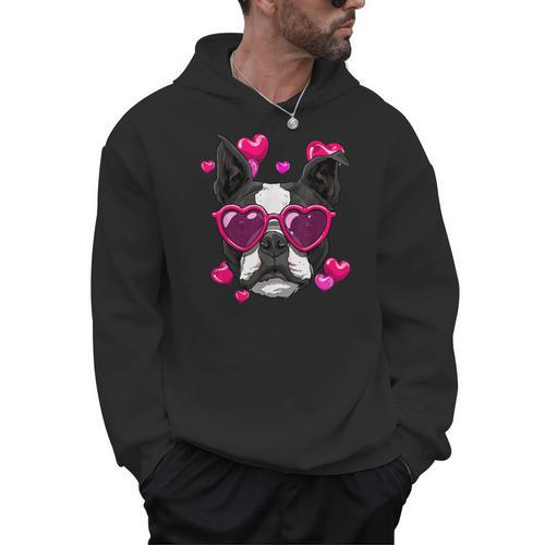 Boston Terrier Valentines Day Shirt Heart Dog Lover Men Hoodie - Bostonterriersmerch.com
