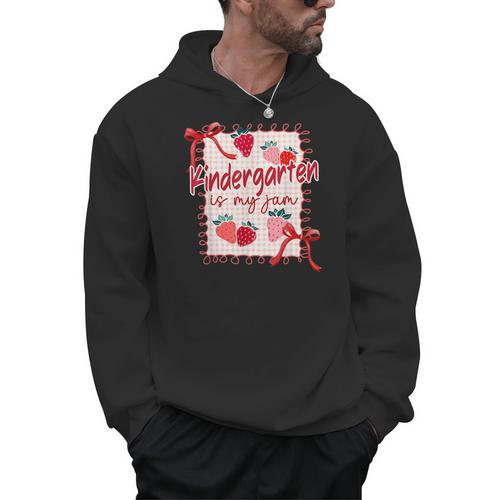 Bow Strawberry Kindergarten Is My Jam Teacher Kinder Team Men Hoodie - teacherstshirts.com UK