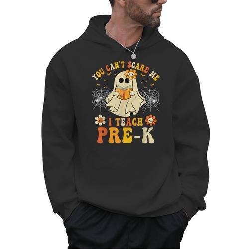 You Can't Scare Me I Teach Pre-K Halloween Teacher Ghost Men Hoodie - teacherstshirts.com AU