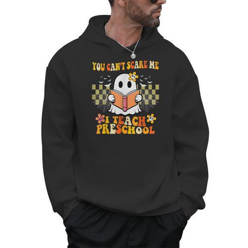 You Can't Scare Me I Teach Preschool Ghost Halloween Teacher Men Hoodie - teacherstshirts.com AU
