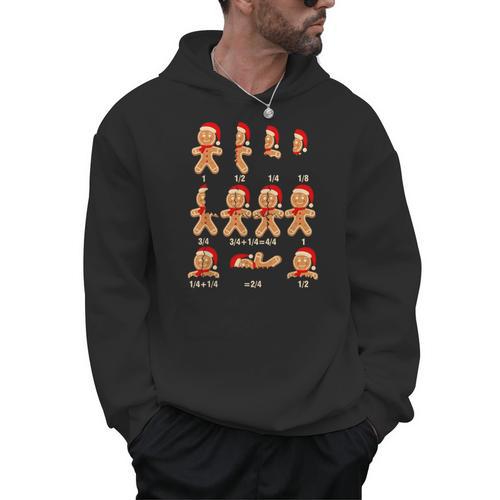 Christmas Math Teacher Equation Gingerbread With Santa Hat Men Women Men Hoodie - teacherstshirts.com