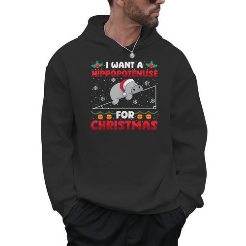 Christmas Math Teacher Hippopotenuse Math Lovers Xmas Men Hoodie - teacherstshirts.com AU
