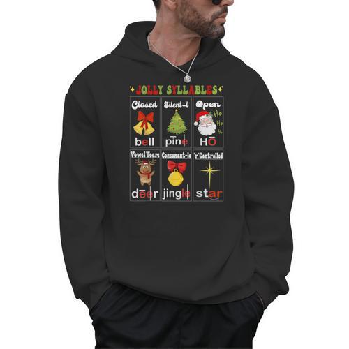 Christmas Reading Teacher Syllable Types Reading Teacher Men Hoodie - teacherstshirts.com AU