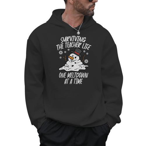 Christmas Surviving Teacher Life Meltdown Xmas Women Men Men Hoodie - teacherstshirts.com UK
