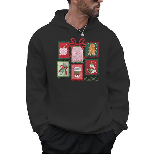Christmas Teacher Stamps Men Hoodie - teacherstshirts.com