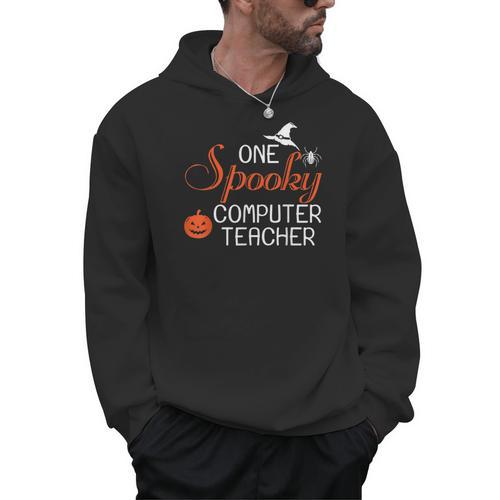 Computer Teacher Halloween Spooky Men Women Kids Men Hoodie - teacherstshirts.com