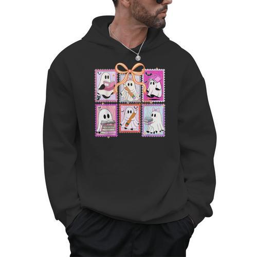 Coquette Bow Spooky Teacher Ghost Halloween Trick Or Teach Men Hoodie - teacherstshirts.com
