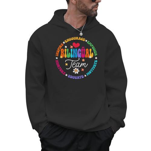 Cultivando Bilingues Dual Language Bilingual Team Teacher Men Hoodie - teacherstshirts.com UK