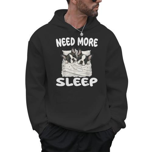 Cute Boston Terrier Need More Sleep Pajamas Nightgown Men Hoodie - Bostonterriersmerch.com