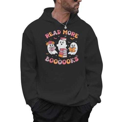 Cute Ghost Book Read More Books Teachers Halloween Men Hoodie - teacherstshirts.com AU