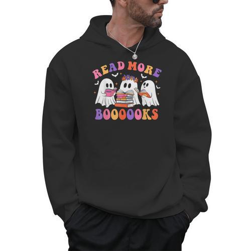 Cute Ghost Read More Books Lover Teacher Halloween Costume Men Hoodie - teacherstshirts.com UK