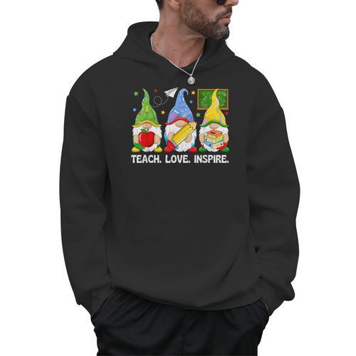 Cute Gnomes Teach Love And Inspire Back To School Teacher Men Hoodie - teacherstshirts.com UK
