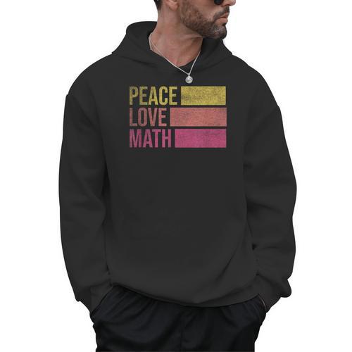 Cute Math Teacher Peace Love Math Men Hoodie - teacherstshirts.com AU