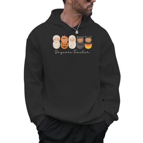 Daycare Teacher Halloween Infant Squad Spooky Childcare Fall Men Hoodie - teacherstshirts.com