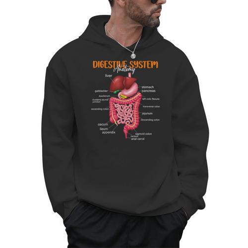 Digestive System Anatomy Anatomical Biology Teacher Men Hoodie - teacherstshirts.com AU