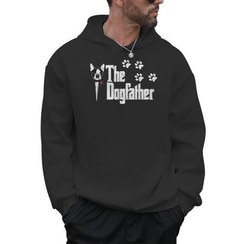 The Dogfather Boston Terrier Dog Dad Tshirt Idea Men Hoodie - Bostonterriersmerch.com