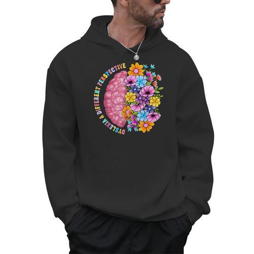 Dyslexia Different Perspective Reading Brain Floral Teacher Men Hoodie - teacherstshirts.com