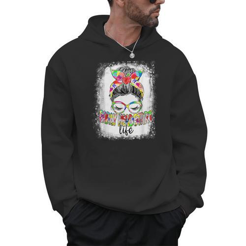 Early Head Start Life Messy Bun Back To School Teacher Women Men Hoodie - teacherstshirts.com CA