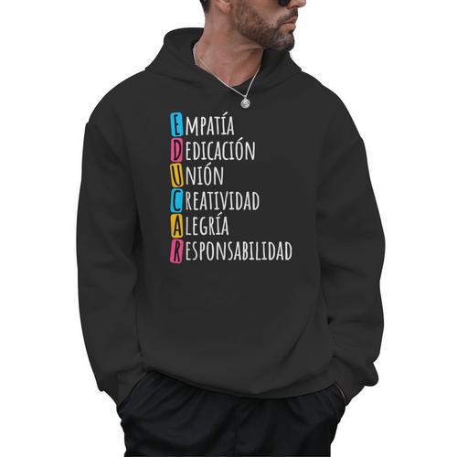 Educar Bilingual Spanish Teacher Men Hoodie - teacherstshirts.com AU
