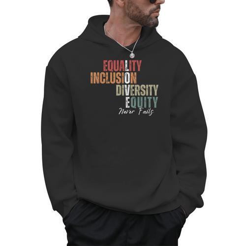 Equality Inclusion Diversity Equity Love Never Fails Teacher Men Hoodie - teacherstshirts.com CA
