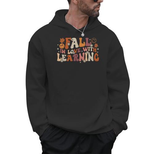 Fall In Love With Learning Autum Thanksgiving Teacher Kids Men Hoodie - teacherstshirts.com AU