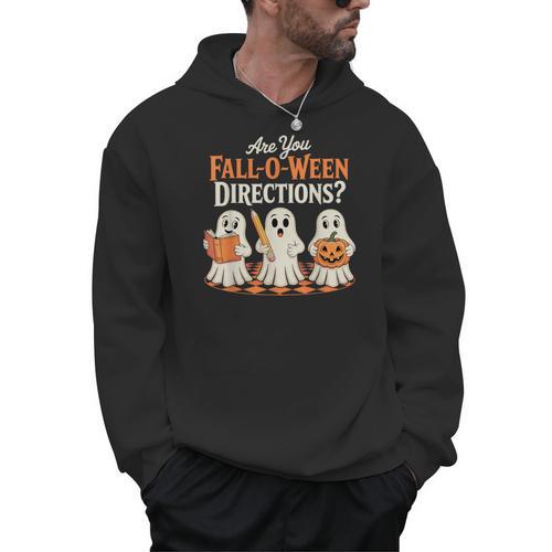 Are You Fall O Ween DirectionsRetro Teacher Halloween Ghost Men Hoodie - teacherstshirts.com AU